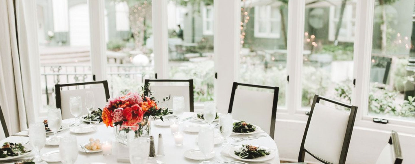 table setting with salads